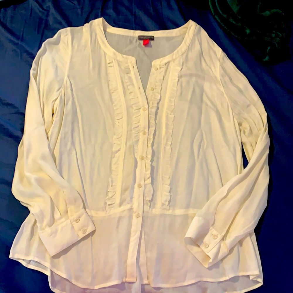 Vinci Camuto Long Sleeve Beige Blouse